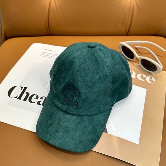 NWT Buccellati Suede Baseball Cap | Forest Green main image 5
